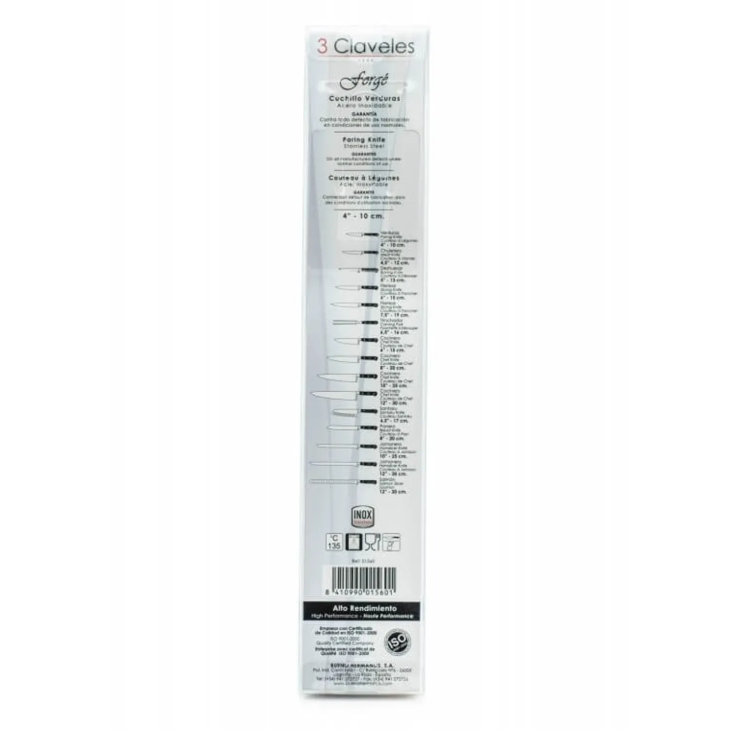 Couteau de chef 3 Claveles Forgé acier inox 20cm