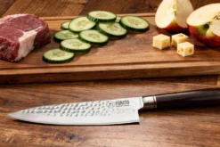 Couteau de chef 20cm Fukito Ébène Damas martelé