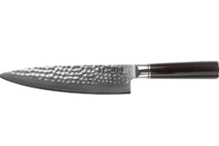 Couteau de chef 20cm Fukito Ébène Damas martelé