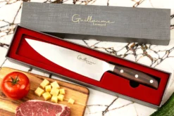 Couteau de chef 20cm Guillaume Leonard Cuistot en acier inoxydable et bois de santal rouge