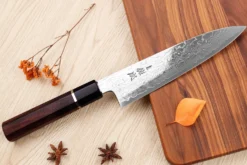 Couteau de chef 21cm japonais artisanal Sukenari SG2 damas