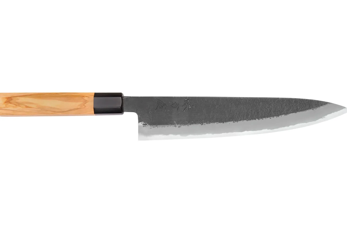 Couteau de chef 24cm japonais artisanal Hinoura Mutsumi Ajikataya Black Nashiji