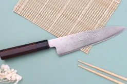 Couteau de chef 21cm japonais artisanal Nakamura Kaishin Ginsan Damas
