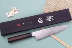 Couteau de chef 21cm japonais artisanal Nakamura Kaishin Ginsan Damas