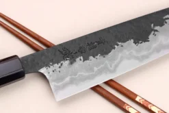 Couteau de chef 21cm japonais artisanal Kisuke Manaka Enn en cognassier avec 2 anneaux SECONDE VIE