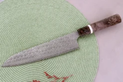 Couteau de chef 23cm japonais artisanal Nigara Hamono Anmon Damascus SG2
