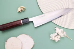 Couteau de chef 21cm japonais artisanal Toshihiro Wakui Shirogami 2 San Maï poli