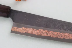 Couteau de chef 23cm japonais artisanal Hatsukokoro Yorokobi Kurouchi Damas