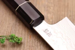 Couteau de chef 21cm japonais artisanal Sukenari ZDP-189 damas manche en ébène