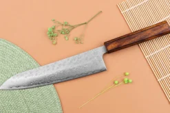 Couteau de chef 21cm japonais artisanal Yuzo Enju Damas 440C
