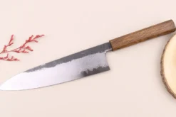Couteau de chef 24cm japonais artisanal Hado Sumi B1D manche en chêne
