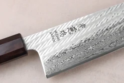 Couteau de chef 24cm japonais artisanal Wusaki Nawame AUS10 damas