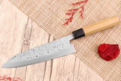 Couteau de chef 21cm japonais artisanal Fujiwara Maboroshi manche en magnolia