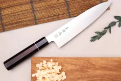 Couteau de chef 21cm japonais artisanal Sukenari ZDP-189 San Maï manche en ébène