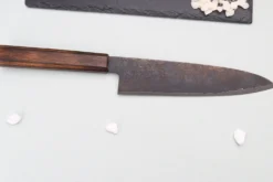 Couteau de chef 21cm japonais artisanal Nakamura Kaishin Ginsan Black Damas