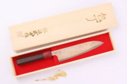 Couteau de chef 18cm japonais artisanal Takeshi Saji VG10 Rainbow Nashiji