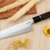 Couteau de chef 21cm japonais artisanal Sukenari SG2 San Maï manche en bois de rose