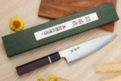 Couteau de chef 21cm japonais artisanal Sukenari SG2 San Maï manche en bois de rose