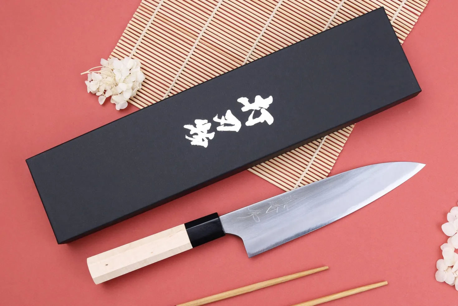 Couteau de chef 18cm japonais artisanal Naoki Mazaki WS2 poli
