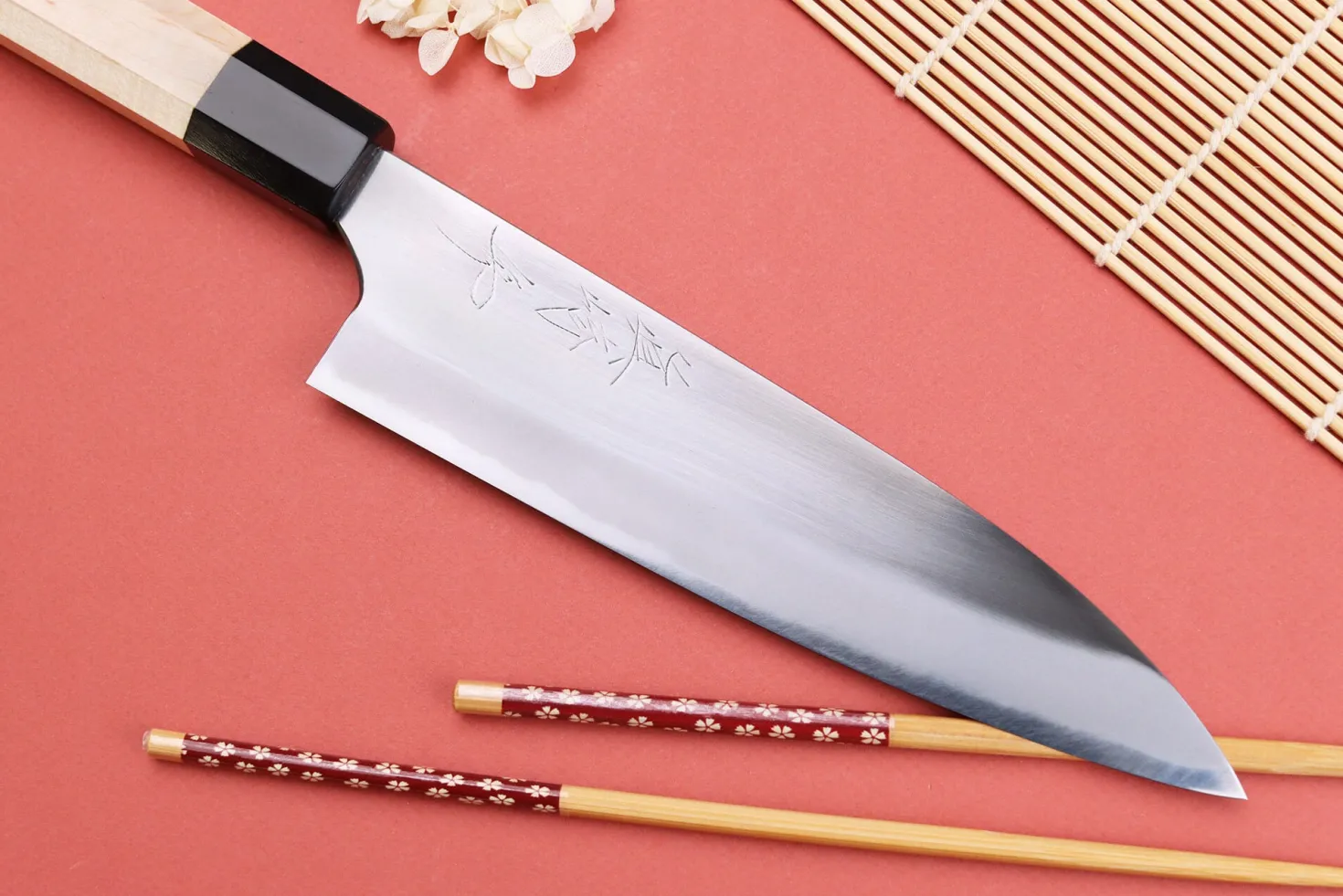 Couteau de chef 18cm japonais artisanal Naoki Mazaki WS2 poli