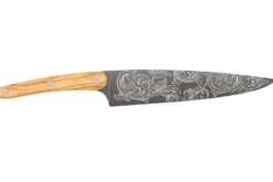 Couteau de chef Deejo Floréal 20cm manche en bois d'olivier