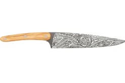Couteau de chef Deejo Triskell 20cm manche en bois d'olivier