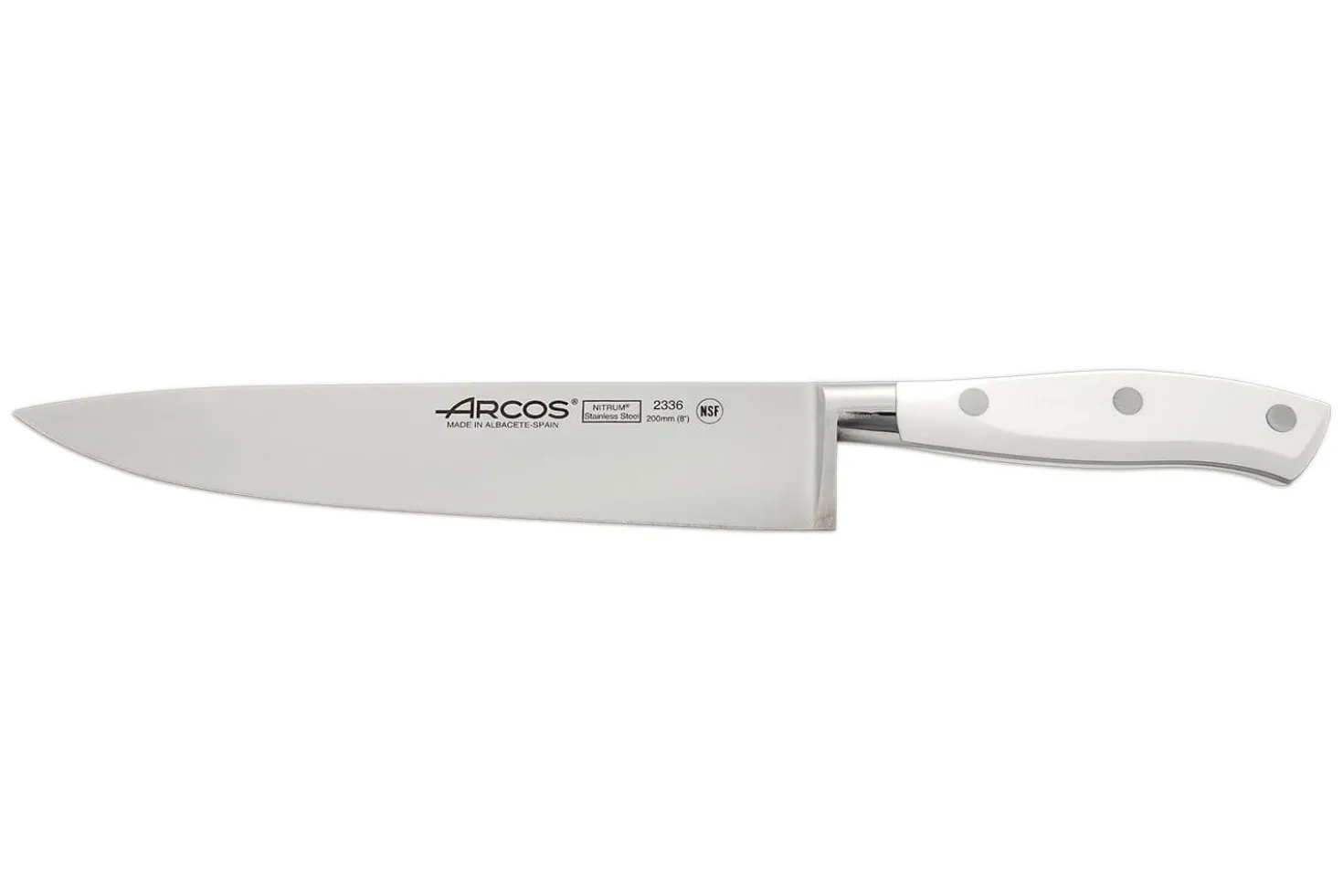 Couteau de chef forgé Riviera White Arcos lame 20cm acier NITRUM®