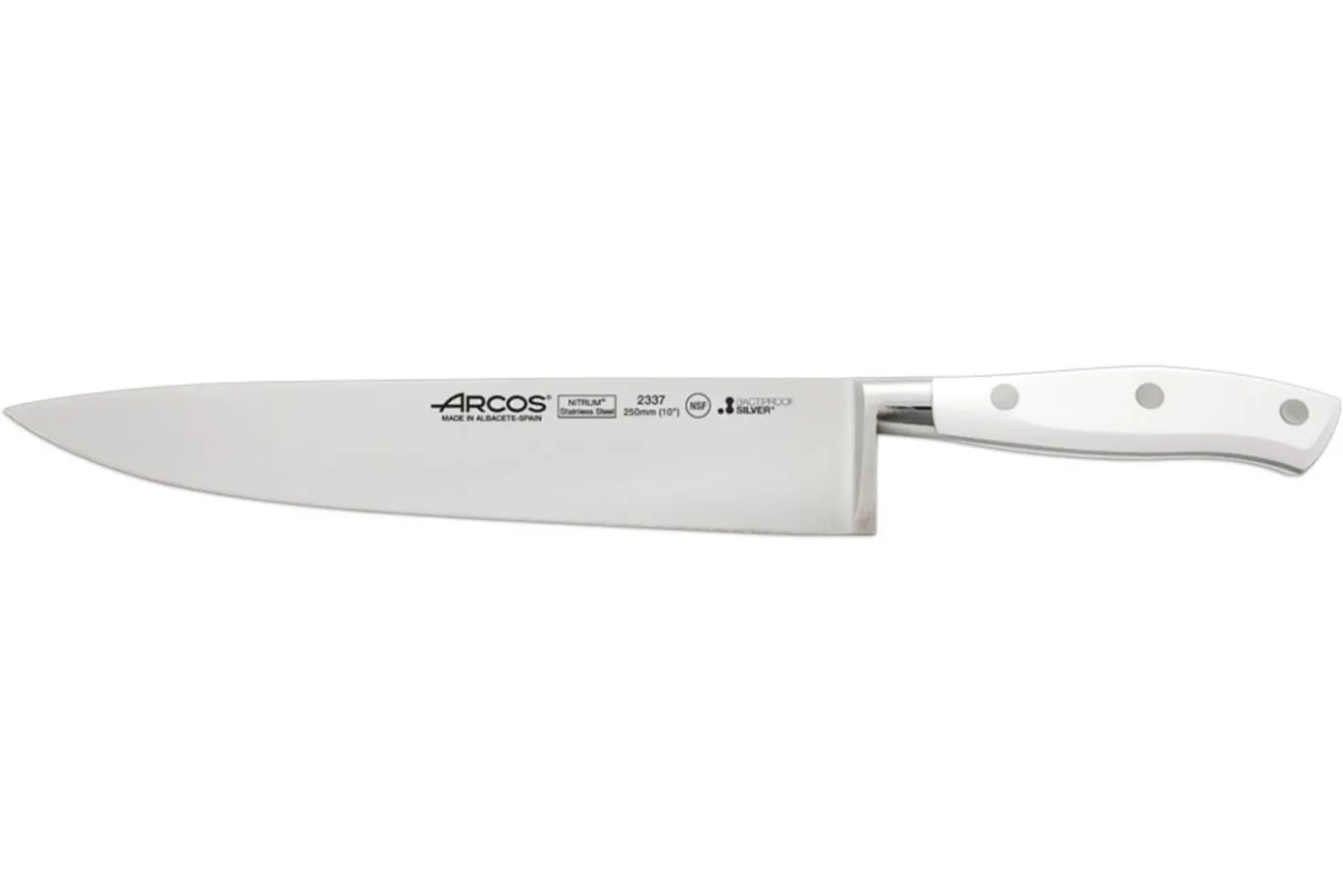 Couteau de chef forgé Riviera White Arcos lame 25cm acier NITRUM®
