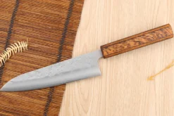 Couteau de chef japonais artisanal Wusaki Yoshi G3 chêne 18cm