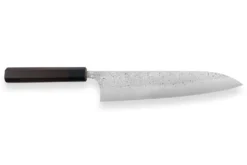Couteau de chef japonais artisanal martelé Yu Kurosaki Shizuku 24cm acier SG2