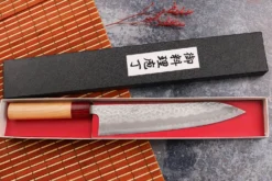 Couteau de chef japonais artisanal Tsunehisa Aogami Super martelé 21cm