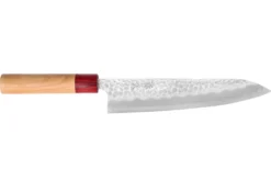 Couteau de chef japonais artisanal Tsunehisa Aogami Super martelé 21cm