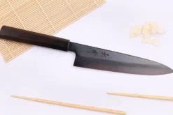 Couteau de chef japonais artisanal Kagekiyo Yoshikazu Tanaka Black Damas Aogami 21cm