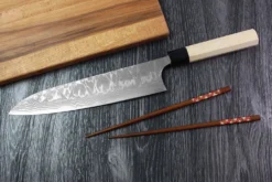 Couteau de chef japonais artisanal Masakage Shimo 24cm Shirogami