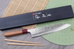 Couteau de chef japonais artisanal Yu Kurosaki Sasame acier cobalt 24cm