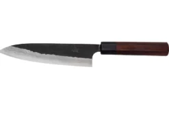 Couteau de chef japonais artisanal Nao Yamamoto Damas AS brut de forge 18cm