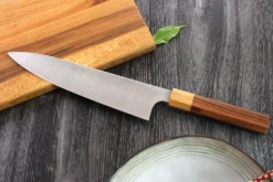 Couteau de chef japonais artisanal Kei Kobayashi SG2 Octogone 21cm