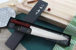 Couteau de chef japonais artisanal Kei Kobayashi SG2 Heptagone 24cm