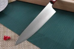 Couteau de chef japonais artisanal Kei Kobayashi SG2 Heptagone 24cm