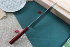 Couteau de chef japonais artisanal Kei Kobayashi SG2 Heptagone 24cm