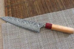 Couteau de chef japonais artisanal Yoshimi Kato 21cm VG10 Nickel Damascus cerisier