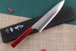 Couteau de chef japonais artisanal Kei Kobayashi SG2 damas 24cm