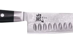 Couteau de chef japonais Yaxell RAN lame 20cm alvéolé damas 69 couches
