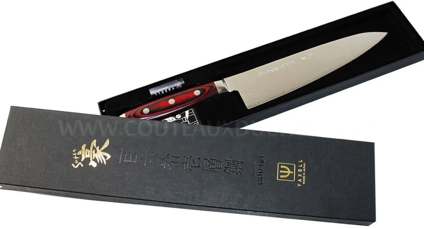 Couteau de chef japonais Yaxell SUPERGOU lame 20cm damas 161 couches