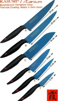 Couteau de chef Kasumi Titanium bleu lame 20cm