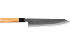 Couteau de chef kiritsuke 24cm japonais artisanal Hinoura Mutsumi Ajikataya Black Nashiji