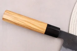 Couteau de chef kiritsuke 21cm japonais artisanal Hinoura Mutsumi Ajikataya Black Nashiji