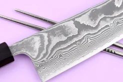 Couteau de chef kiritsuke 24cm japonais artisanal Yuzo Kanko Damas SG2