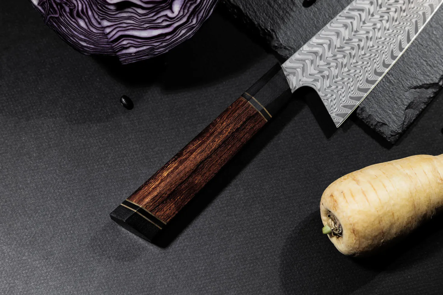 Couteau de chef kiritsuke Fukito Desert Damas 67 couches 21cm