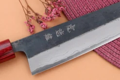 Couteau de chef kiritsuke japonais artisanal Wusaki Yuzo BS2 damas 21cm